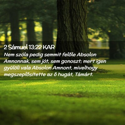 Picture 02 - 2 Sámuel 13:22 KAR - Nem szóla pedig semmit felõle Absolon Amnonnak, - Bible Verse Picture