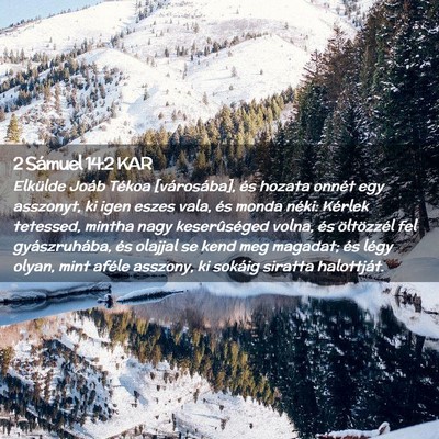Picture 02 - 2 Sámuel 14:2 KAR - Elkülde Joáb Tékoa [városába], és hozata - Bible Verse Picture