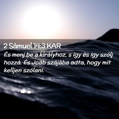Picture 02 - 2 Sámuel 14:3 KAR - És menj be a királyhoz, s így és így szólj - Bible Verse Picture