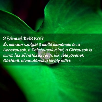 Picture 02 - 2 Sámuel 15:18 KAR - És minden szolgái õ mellé menének; és a - Bible Verse Picture