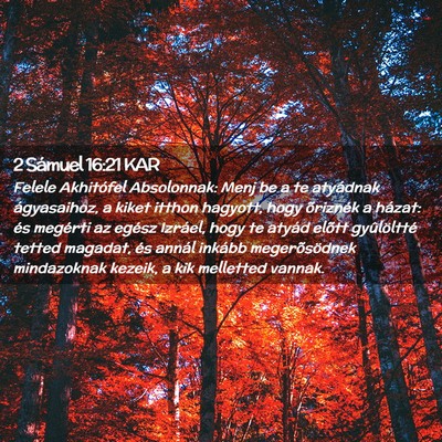 Picture 02 - 2 Sámuel 16:21 KAR - Felele Akhitófel Absolonnak: Menj be a te - Bible Verse Picture
