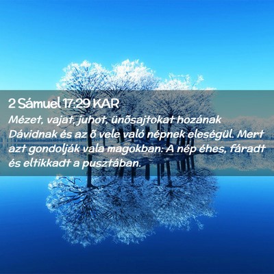 Picture 02 - 2 Sámuel 17:29 KAR - Mézet, vajat, juhot, ünõsajtokat hozának - Bible Verse Picture