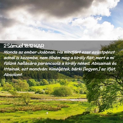 Picture 02 - 2 Sámuel 18:12 KAR - Monda az ember Joábnak: Ha mindjárt ezer - Bible Verse Picture