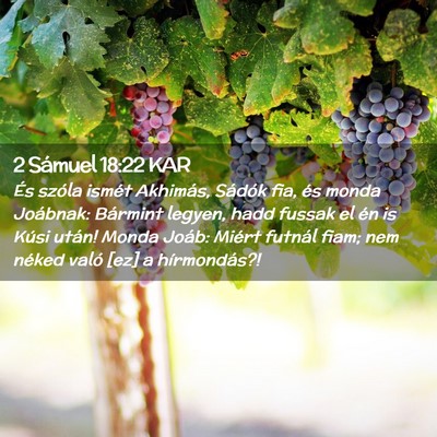 Picture 02 - 2 Sámuel 18:22 KAR - És szóla ismét Akhimás, Sádók fia, és - Bible Verse Picture