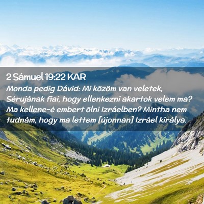 Picture 02 - 2 Sámuel 19:22 KAR - Monda pedig Dávid: Mi közöm van veletek, - Bible Verse Picture