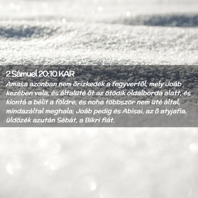 Picture 02 - 2 Sámuel 20:10 KAR - Amasa azonban nem õrizkedék a fegyvertõl, mely - Bible Verse Picture