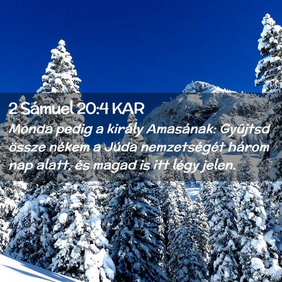 Picture 02 - 2 Sámuel 20:4 KAR - Monda pedig a király Amasának: Gyûjtsd össze - Bible Verse Picture