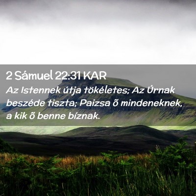 Picture 02 - 2 Sámuel 22:31 KAR - Az Istennek útja tökéletes; Az Úrnak beszéde - Bible Verse Picture