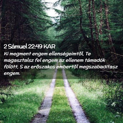 Picture 02 - 2 Sámuel 22:49 KAR - Ki megment engem ellenségeimtõl, Te magasztalsz - Bible Verse Picture