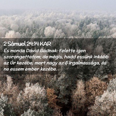 Picture 02 - 2 Sámuel 24:14 KAR - És monda Dávid Gádnak: Felette igen - Bible Verse Picture