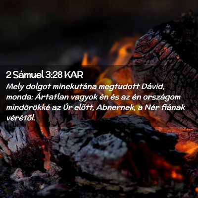 Picture 02 - 2 Sámuel 3:28 KAR - Mely dolgot minekutána megtudott Dávid, monda: - Bible Verse Picture
