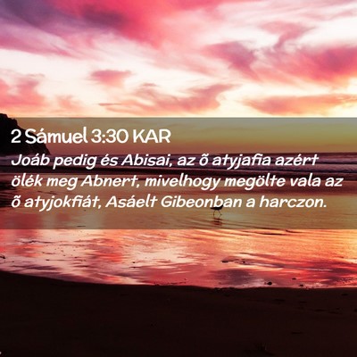 Picture 02 - 2 Sámuel 3:30 KAR - Joáb pedig és Abisai, az õ atyjafia azért - Bible Verse Picture