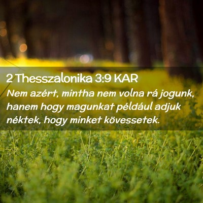 Picture 02 - 2 Thesszalonika 3:9 KAR - Nem azért, mintha nem volna rá jogunk, hanem - Bible Verse Picture