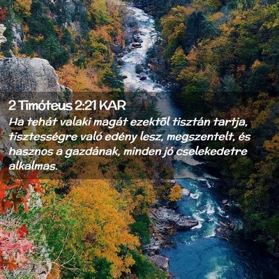 Picture 02 - 2 Timóteus 2:21 KAR - Ha tehát valaki magát ezektõl tisztán tartja, - Bible Verse Picture