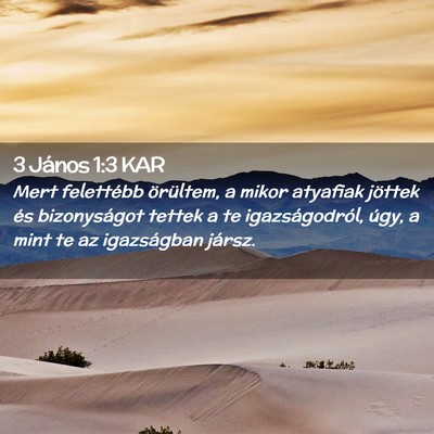 Picture 02 - 3 János 1:3 KAR - Mert felettébb örültem, a mikor atyafiak - Bible Verse Picture