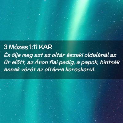 Picture 02 - 3 Mózes 1:11 KAR - És ölje meg azt az oltár északi oldalánál - Bible Verse Picture