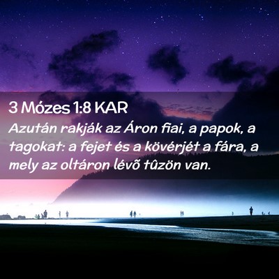 Picture 02 - 3 Mózes 1:8 KAR - Azután rakják az Áron fiai, a papok, a - Bible Verse Picture