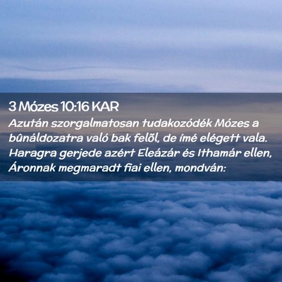 Picture 02 - 3 Mózes 10:16 KAR - Azután szorgalmatosan tudakozódék Mózes a - Bible Verse Picture