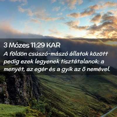 Picture 02 - 3 Mózes 11:29 KAR - A földön csúszó-mászó állatok között - Bible Verse Picture