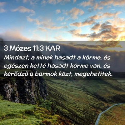 Picture 02 - 3 Mózes 11:3 KAR - Mindazt, a minek hasadt a körme, és egészen - Bible Verse Picture