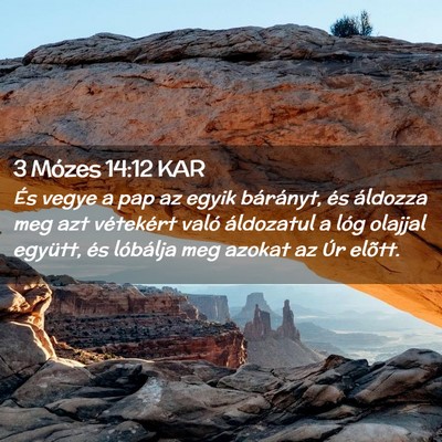 Picture 02 - 3 Mózes 14:12 KAR - És vegye a pap az egyik bárányt, és áldozza - Bible Verse Picture