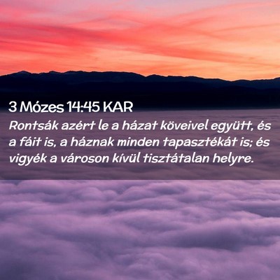 Picture 02 - 3 Mózes 14:45 KAR - Rontsák azért le a házat köveivel együtt, - Bible Verse Picture