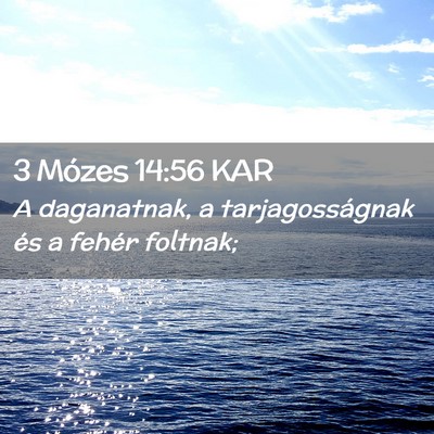 Picture 02 - 3 Mózes 14:56 KAR - A daganatnak, a tarjagosságnak és a fehér - Bible Verse Picture