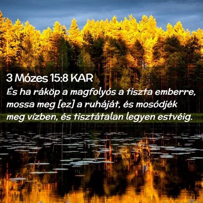 Picture 02 - 3 Mózes 15:8 KAR - És ha ráköp a magfolyós a tiszta emberre, - Bible Verse Picture