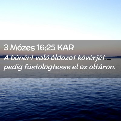 Picture 02 - 3 Mózes 16:25 KAR - A bûnért való áldozat kövérjét pedig - Bible Verse Picture