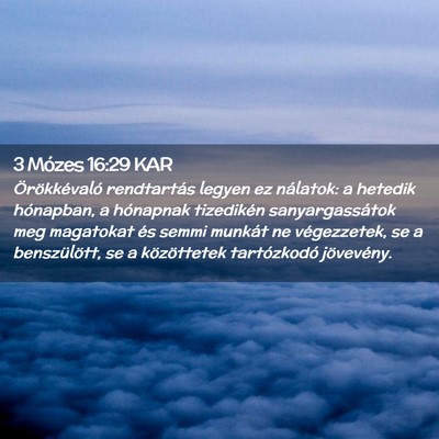 Picture 02 - 3 Mózes 16:29 KAR - Örökkévaló rendtartás legyen ez nálatok: a - Bible Verse Picture