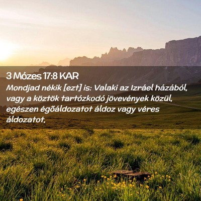 Picture 02 - 3 Mózes 17:8 KAR - Mondjad nékik [ezt] is: Valaki az Izráel - Bible Verse Picture