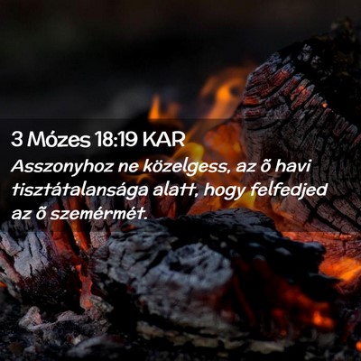 Picture 02 - 3 Mózes 18:19 KAR - Asszonyhoz ne közelgess, az õ havi - Bible Verse Picture