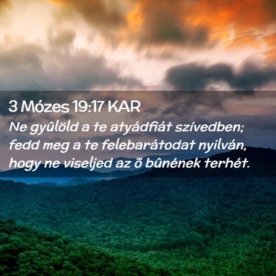 Picture 02 - 3 Mózes 19:17 KAR - Ne gyûlöld a te atyádfiát szívedben; fedd - Bible Verse Picture