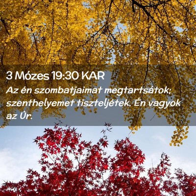 Picture 02 - 3 Mózes 19:30 KAR - Az én szombatjaimat megtartsátok; szenthelyemet - Bible Verse Picture