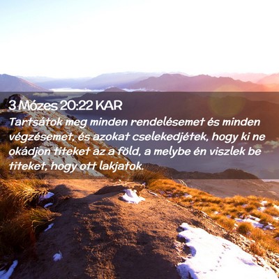 Picture 02 - 3 Mózes 20:22 KAR - Tartsátok meg minden rendelésemet és minden - Bible Verse Picture