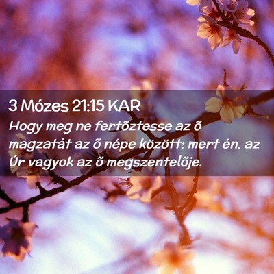 Picture 02 - 3 Mózes 21:15 KAR - Hogy meg ne fertõztesse az õ magzatát az õ - Bible Verse Picture