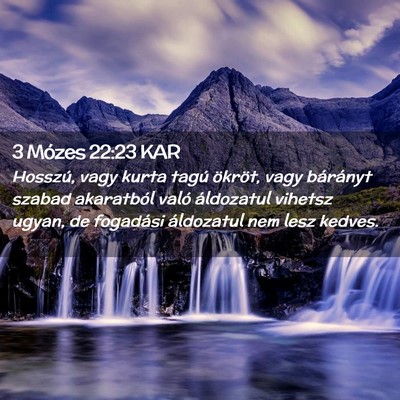 Picture 02 - 3 Mózes 22:23 KAR - Hosszú, vagy kurta tagú ökröt, vagy bárányt - Bible Verse Picture