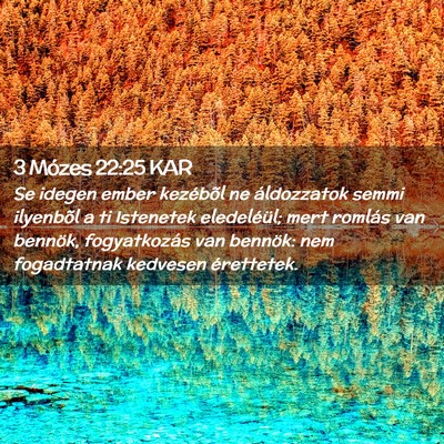 Picture 02 - 3 Mózes 22:25 KAR - Se idegen ember kezébõl ne áldozzatok semmi - Bible Verse Picture