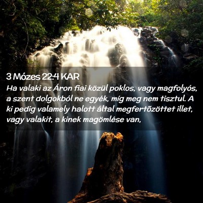 Picture 02 - 3 Mózes 22:4 KAR - Ha valaki az Áron fiai közül poklos, vagy - Bible Verse Picture
