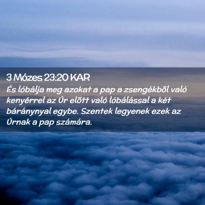 Picture 02 - 3 Mózes 23:20 KAR - És lóbálja meg azokat a pap a zsengékbõl - Bible Verse Picture