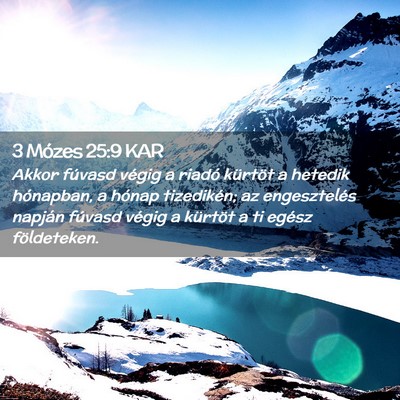 Picture 02 - 3 Mózes 25:9 KAR - Akkor fúvasd végig a riadó kürtöt a hetedik - Bible Verse Picture