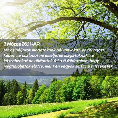 Picture 02 - 3 Mózes 26:1 KAR - Ne csináljatok magatoknak bálványokat, se - Bible Verse Picture