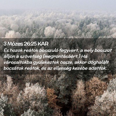 Picture 02 - 3 Mózes 26:25 KAR - És hozok reátok bosszuló fegyvert, a mely - Bible Verse Picture