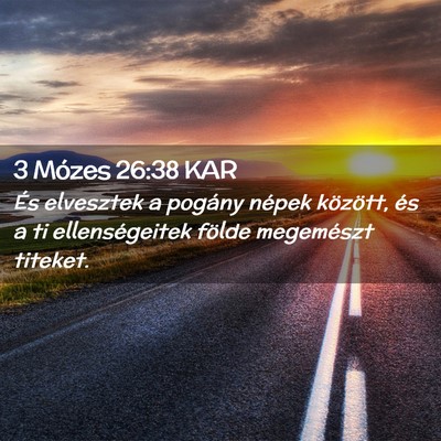 Picture 02 - 3 Mózes 26:38 KAR - És elvesztek a pogány népek között, és a ti - Bible Verse Picture