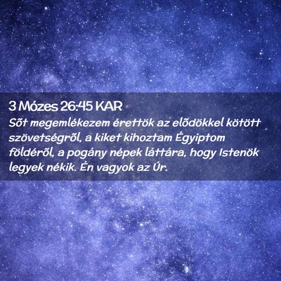 Picture 02 - 3 Mózes 26:45 KAR - Sõt megemlékezem érettök az elõdökkel - Bible Verse Picture