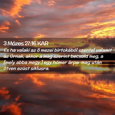 Picture 02 - 3 Mózes 27:16 KAR - És ha valaki az õ mezei birtokából szentel - Bible Verse Picture