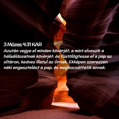 Picture 02 - 3 Mózes 4:31 KAR - Azután vegye el minden kövérjét, a mint - Bible Verse Picture