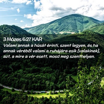 Picture 02 - 3 Mózes 6:27 KAR - Valami annak a húsát érinti, szent legyen, és - Bible Verse Picture