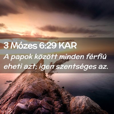 Picture 02 - 3 Mózes 6:29 KAR - A papok között minden férfiú eheti azt; igen - Bible Verse Picture