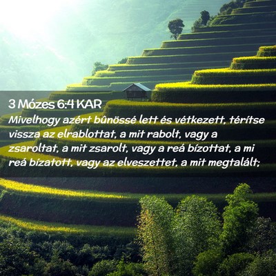 Picture 02 - 3 Mózes 6:4 KAR - Mivelhogy azért bûnössé lett és vétkezett, - Bible Verse Picture